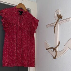 Rachel Zoe Pink Ruffle Blouse